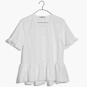 NWT Madewell peplum white Burton down